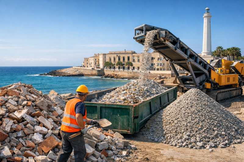 Detriti edilizia a Lecce